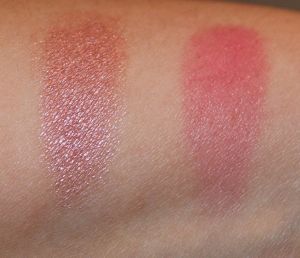The eyeshadow and lip butter swatched.  